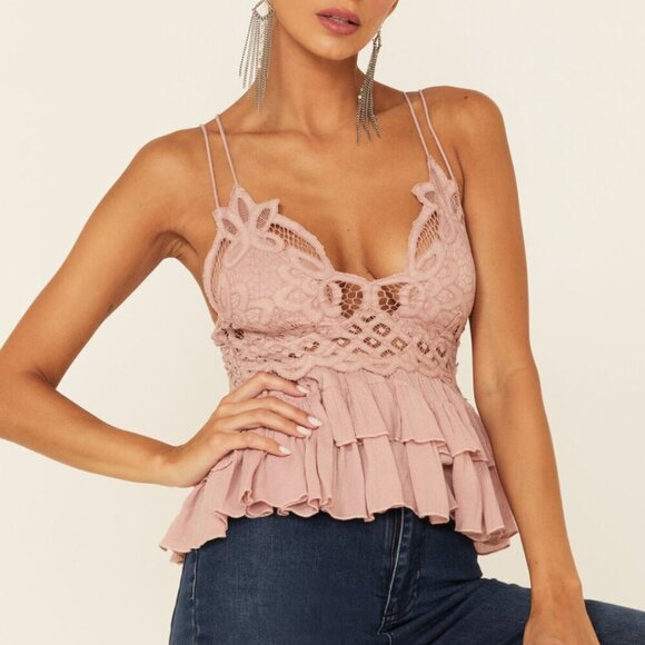 Free People Dusty Mauve Adella Cami Top Size XS NWT - Picture 1 of 14